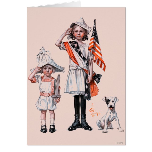 Fourth av Juli Hälsningskort (Framsidan)