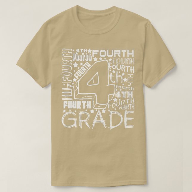 Fourth Grade Doodle Back To School Student Teacher T Shirt (Design framsida)