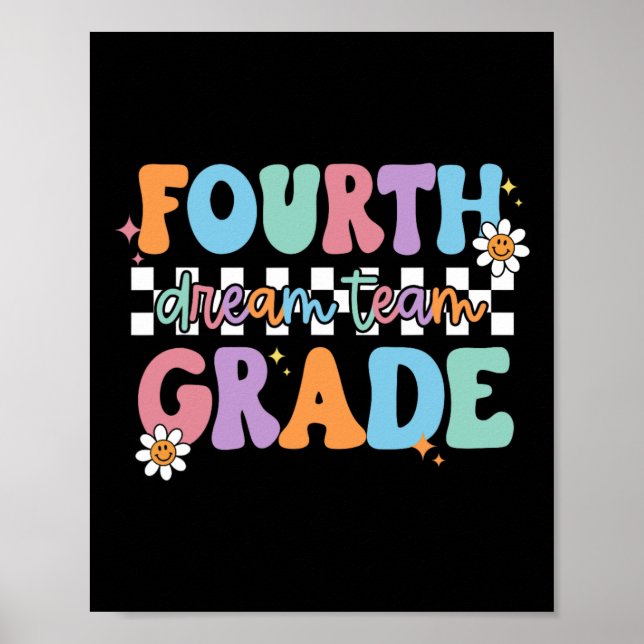 Fourth Grade Dream Team Back To School 4th Grade T Poster (Framsidan)