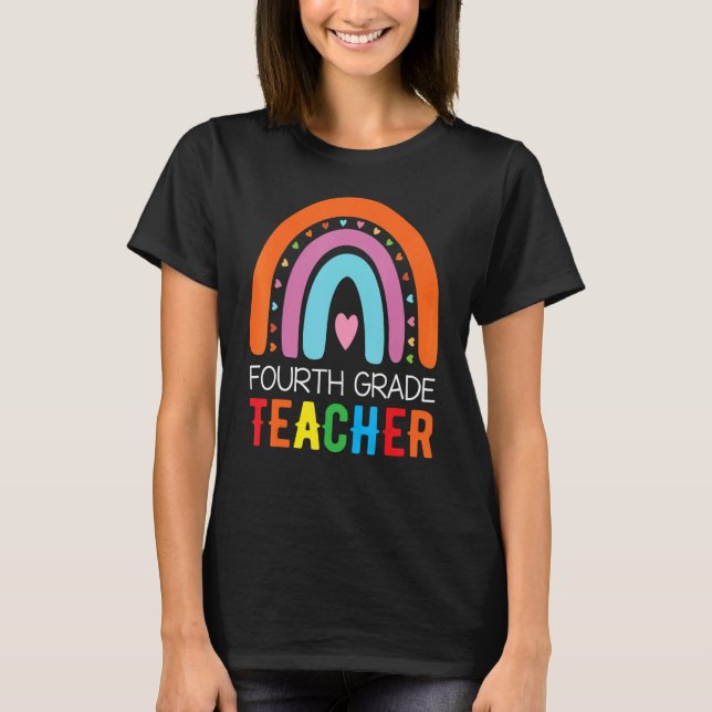 Fourth Grade Rainbow Girls Boys Teacher Team 4th G T Shirt (Framsida)