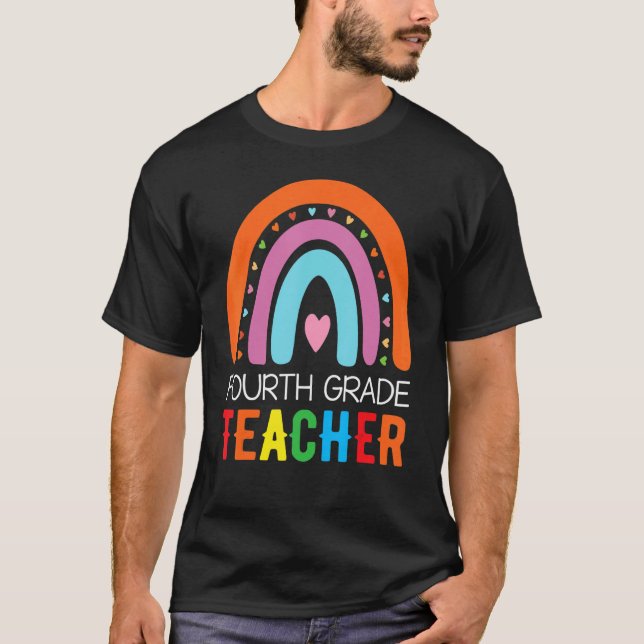 Fourth Grade Rainbow Girls Boys Teacher Team 4th G T Shirt (Framsida)