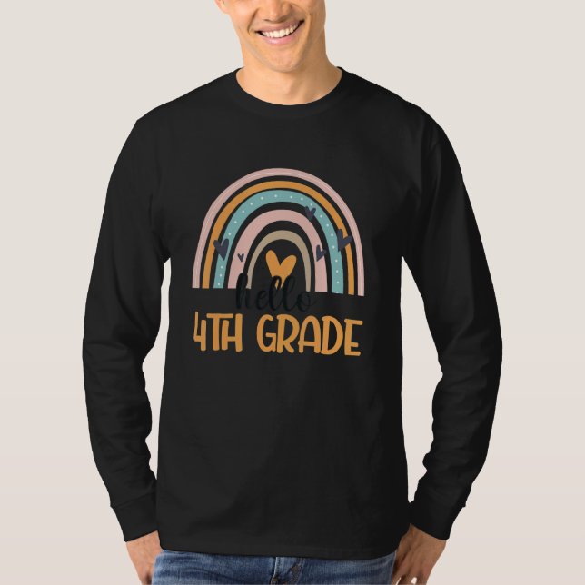 Fourth Grade Rainbow Teacher Student Hello 4th Gra T Shirt (Framsida)