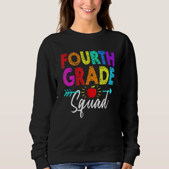 Fourth Grade Squad 4th Teacher Student Team Back T T Shirt (Framsida)