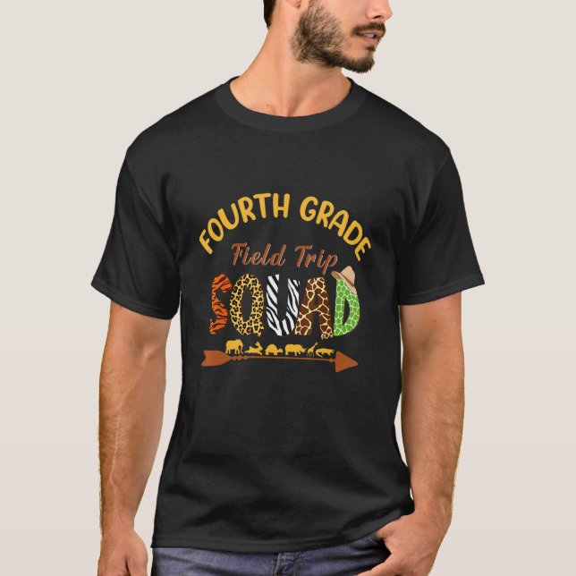 Fourth Grade Students School Zoo Field Trip Squad  T Shirt (Framsida)