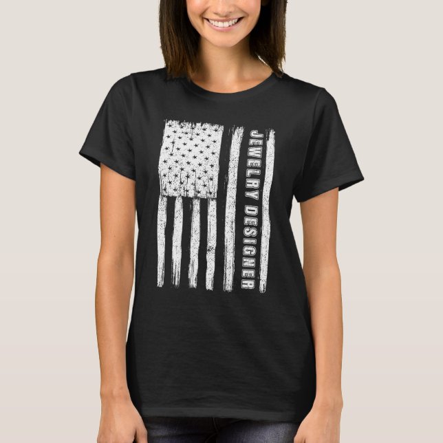 Fourth of July  for Men American Flag jewelry desi T Shirt (Framsida)