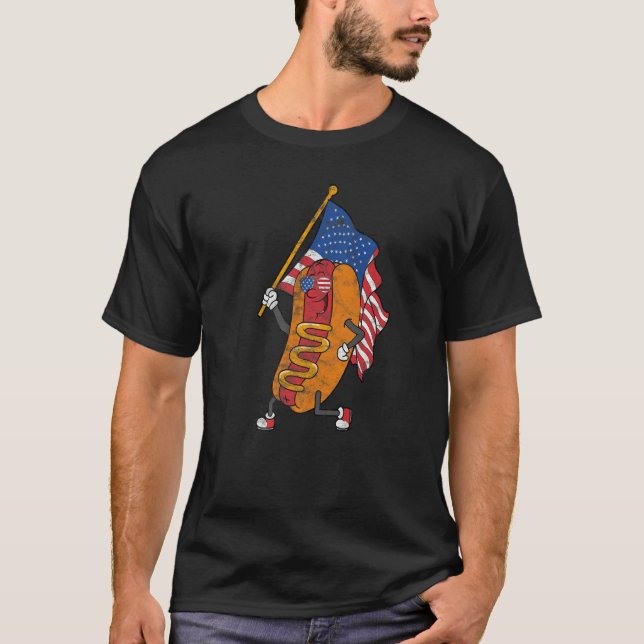 Fourth Of July Hot Dog Patriotic 4th Of July Hotdo T Shirt (Framsida)