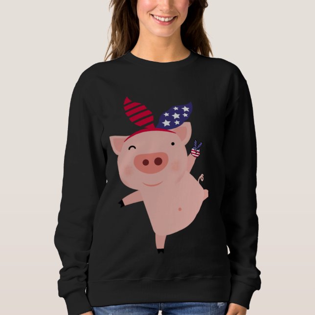 Fourth of July Pig T Shirt (Framsida)