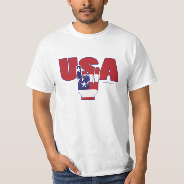Fourthen av Juli vaggar rött T-shirt (Framsida)