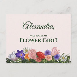 Fowers målning blir min blomma flicka. inbjudan vykort