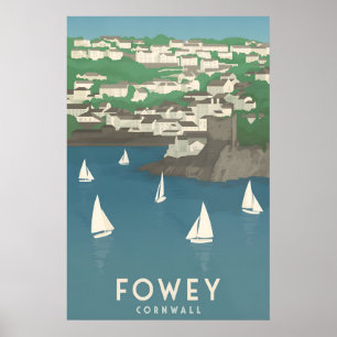 Fowey Cornwall Resoraffisch Poster