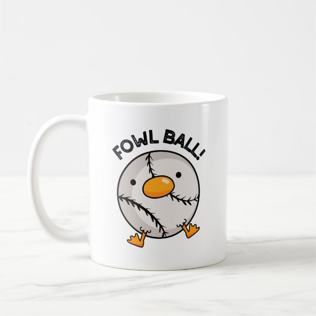 Fowl Boll Funny Sports Pun Kaffemugg (Vänster)