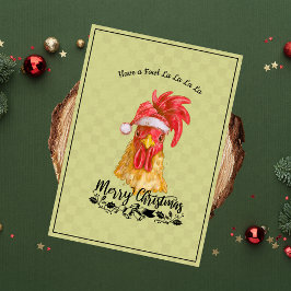 Fowl La La La La Chicken God jul Julkort