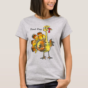 Fowl Play Tecknad Guld Turkiet T shirt