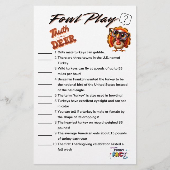 Fowl Play Truth eller Hjort Thanksgiving (Framsida)