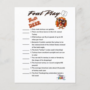 Fowl Play Truth eller Hjort Thanksgiving Flygblad