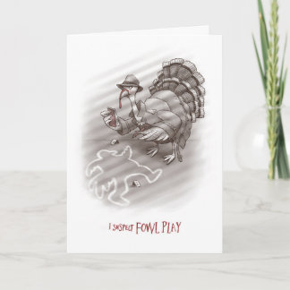 Fowl Play Turkiet Pun Birthday Card Tack Kort