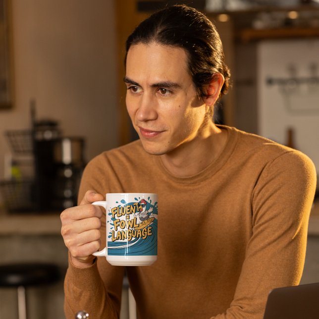 Fowl Surfers Guide to Fluent in Fowl Language Kaffemugg (Skapare uppladdad)