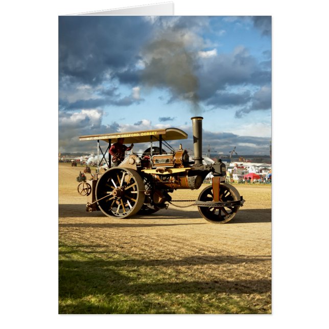 Fowler 8 ton Steam Road Roller Hälsningskort (Framsidan)
