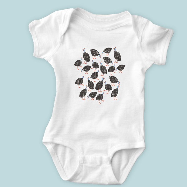 Fowlfåglar i Guinea T Shirt (Cute Guinea Fowl baby bodysuit)