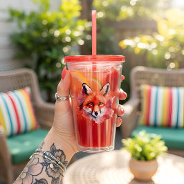 Fox Acrylic Tumbler Take Away Mugg