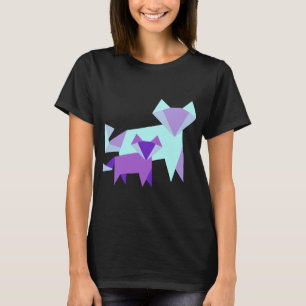 Fox Älskare Coola Tittar Mor Baby Fox Cute Origam T Shirt