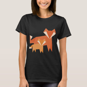Fox Älskare Coola Tittar Mor och Baby rävsax eller T Shirt