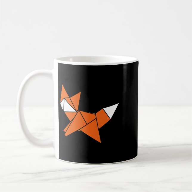 Fox Älskare Cute Origami Red Fox japansk minimalis Kaffemugg (Vänster)