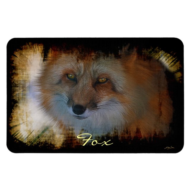 Fox-älskare Wildlife Art Magnet (Horisontell)