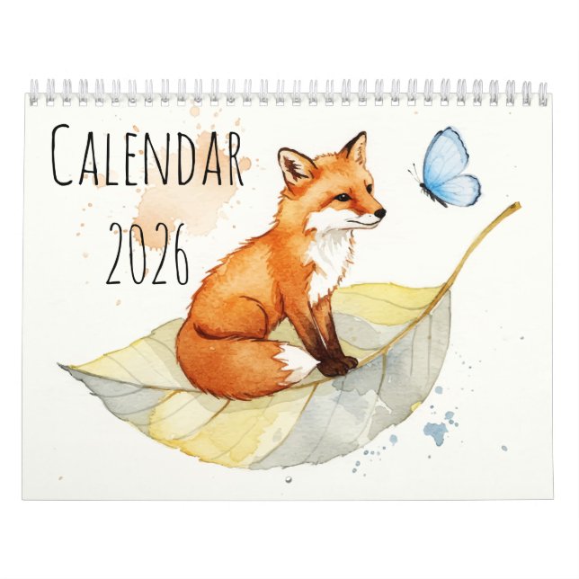 Fox and a butterfly  Calendar Kalender (Omslag)