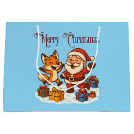 Fox and Santa Christmas Gift Bag