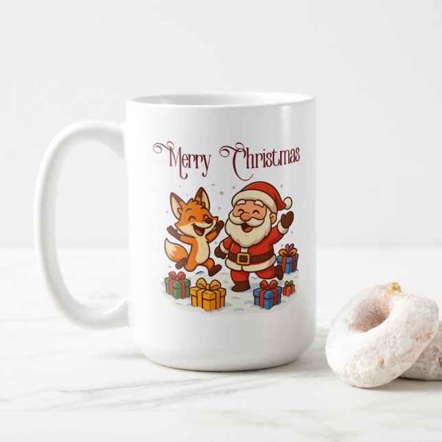 Fox and Santa Christmas Mug Kaffemugg (Med munk)