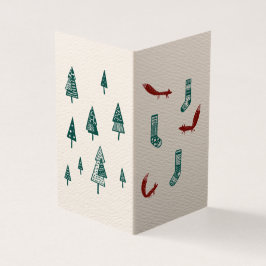 Fox and Tree Christmas Card: Simple Kort
