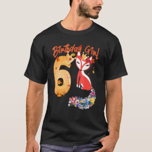 Fox Animal 6e Birthday Girl Fox B Day 6 T Shirt