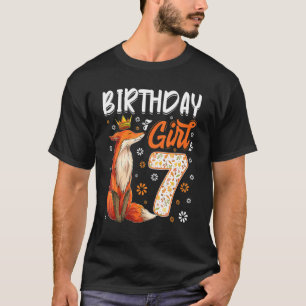 Fox Animal 7:e Birthday Girl Fox B Day 7 T Shirt