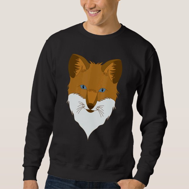 Fox Animal Coola Print Predator Hunter Motif Impri Lång Ärmad Tröja (Framsida)