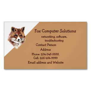 Fox Animal Nature Wildlife Computer Solutions Magnetiska Visitkort