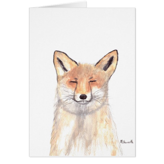 Fox animal plantskola art hälsningskort (Framsidan)