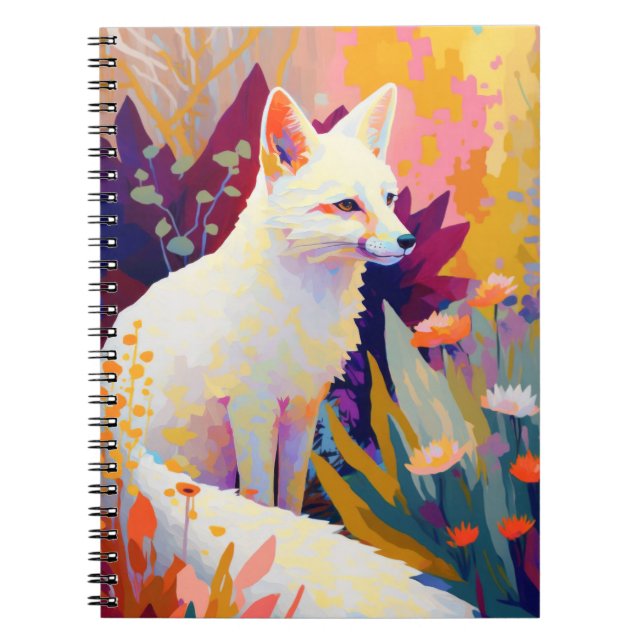 Fox Animal Porträtt Painting Wildlife utomhus Art Anteckningsbok (Framsidan)