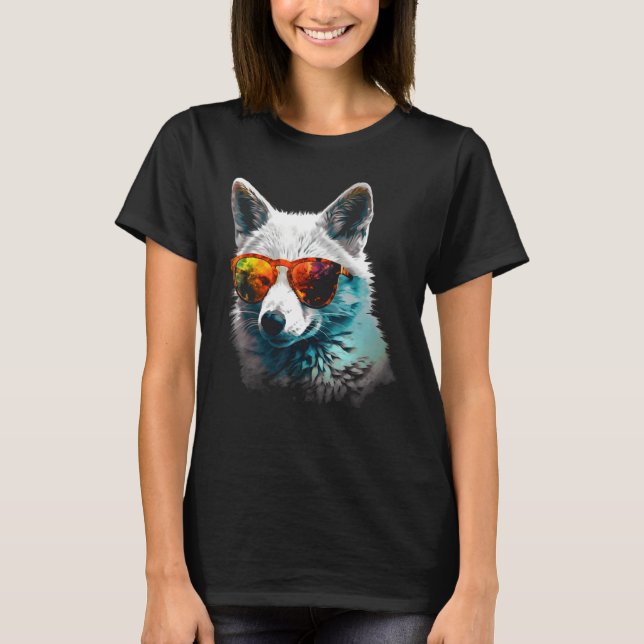 Fox  Animal  Sunglasses Animal Fox T Shirt (Framsida)