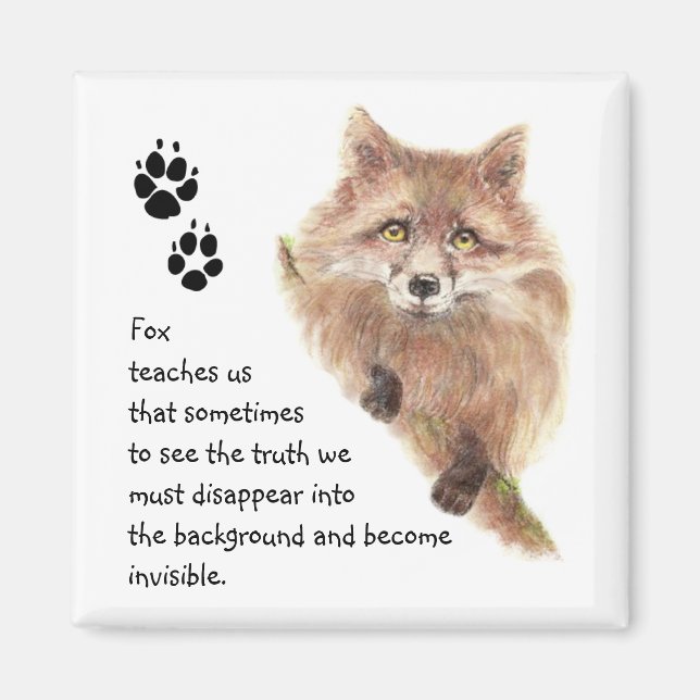 Fox, Animal Totem, Spirit Guide, symbol Magnet (Framsidan)