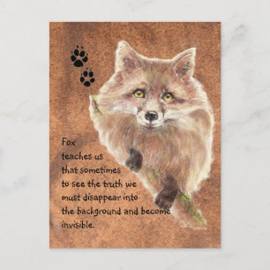 Fox, Animal Totem, Spirit Guide, symbol Vykort