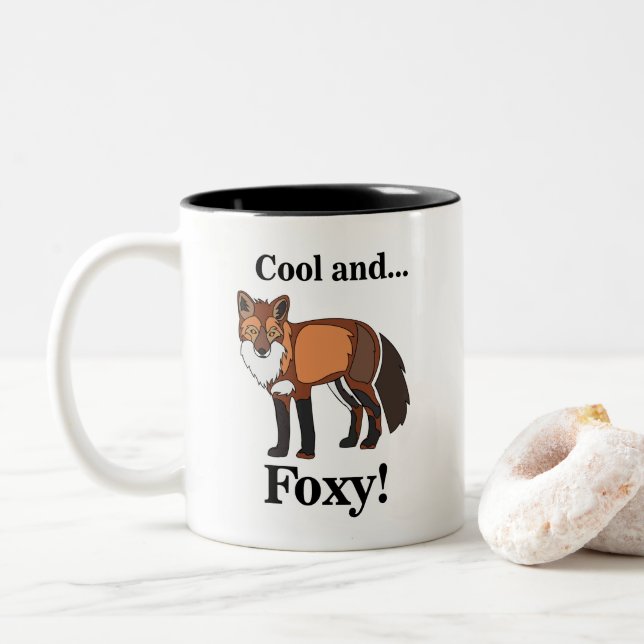 Fox Animal Wildlife Foxy Två-Tonad Mugg (Med munk)