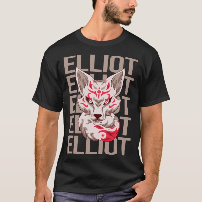 Fox Ansikte - Elliot Namn T Shirt (Framsida)
