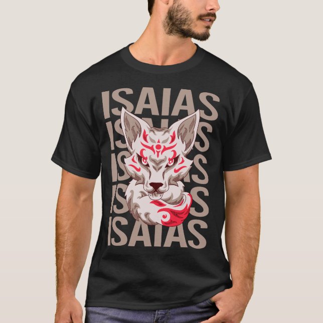Fox Ansikte - Isaias Namn T Shirt (Framsida)