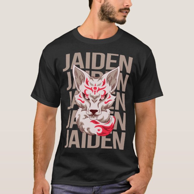 Fox Ansikte - Jaiden Namn T Shirt (Framsida)