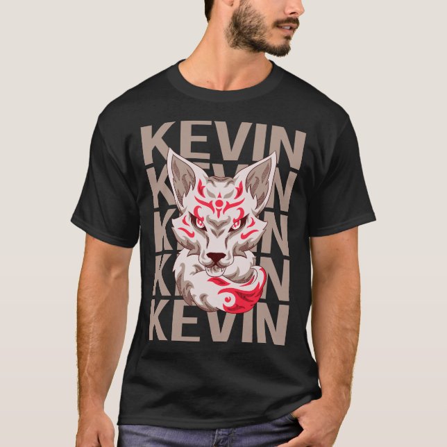 Fox Ansikte - Kevin Namn T Shirt (Framsida)