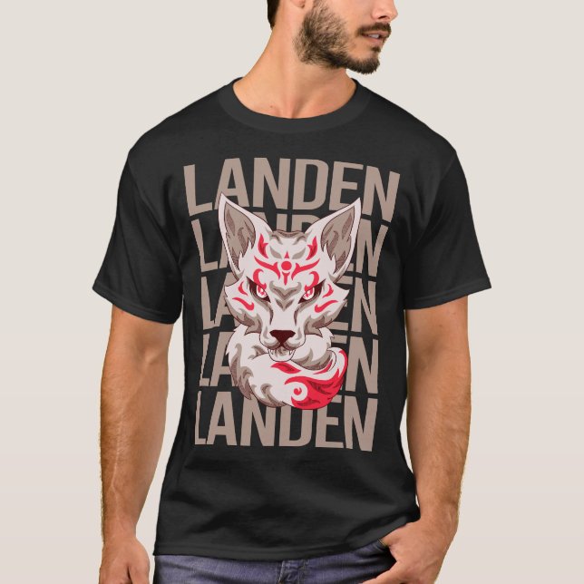 Fox Ansikte - Landen Namn T Shirt (Framsida)