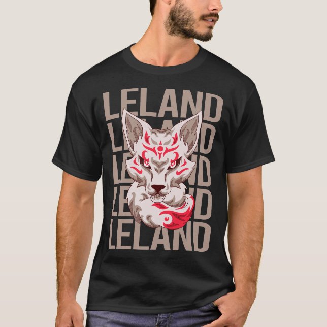 Fox Ansikte - Leland Namn T Shirt (Framsida)