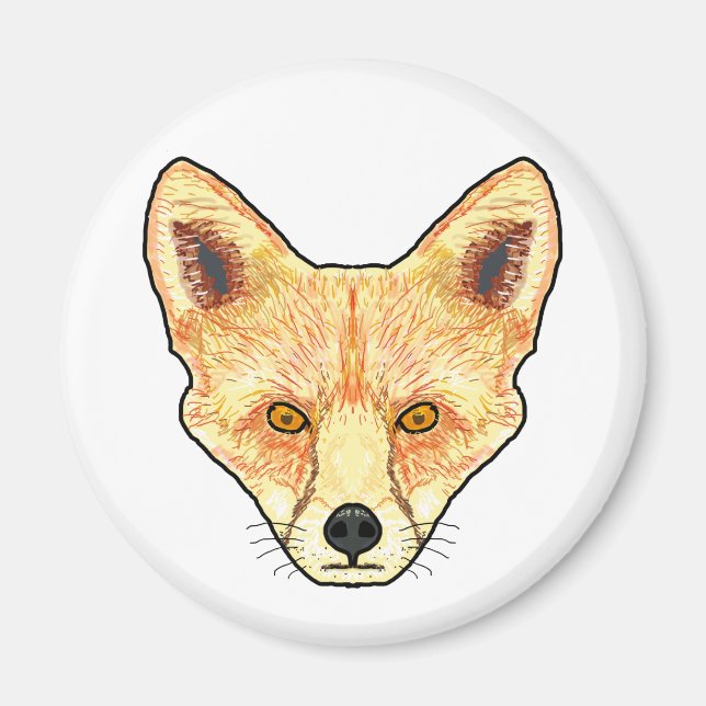 Fox Ansikte Magnet (Framsidan)