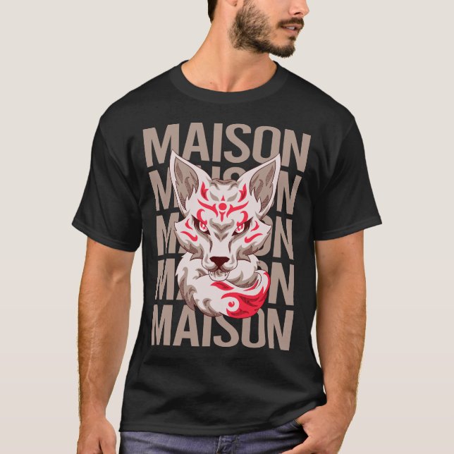Fox Ansikte - Maison Namn T Shirt (Framsida)